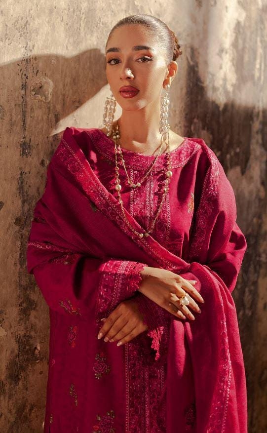 Eid Dress For Womens - Pakistani Embroidered Lawn Ramadan Partywear Festival Suits Salwar Kameez Suit In Large Size By Rajbari