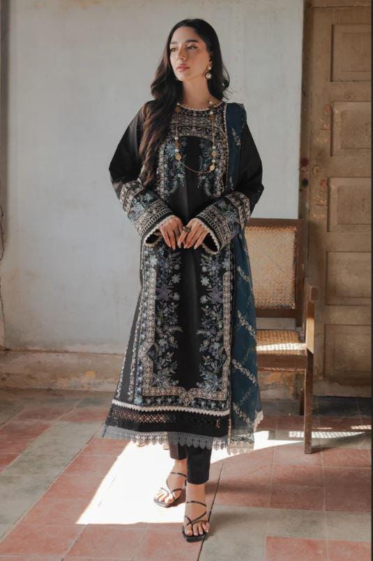 Eid Dress For Womens - Pakistani Embroidered Lawn Ramadan Partywear Festival Suits Salwar Kameez Suit In Large Size By Rajbari
