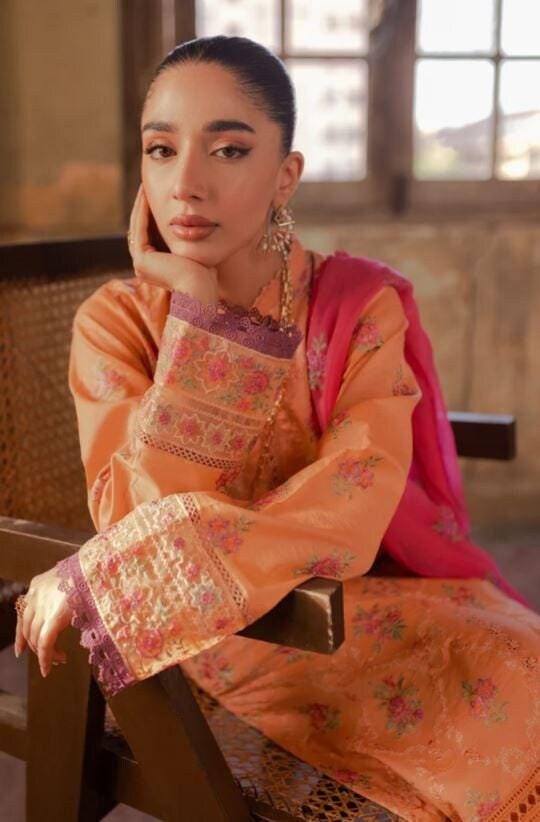 Eid Dress For Womens - Pakistani Embroidered Lawn Ramadan Partywear Festival Suits Salwar Kameez Suit In Large Size By Rajbari