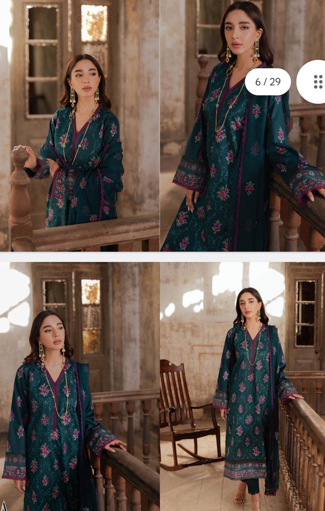 Eid Dress For Womens - Pakistani Embroidered Lawn Ramadan Partywear Festival Suits Salwar Kameez Suit In Large Size By Rajbari
