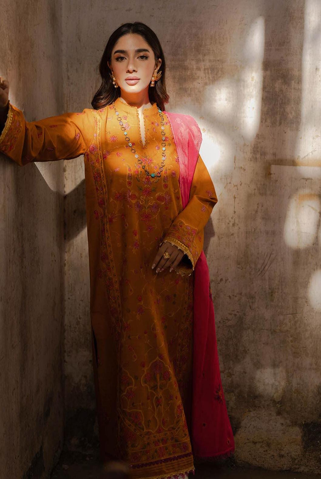 Eid Dress For Womens - Pakistani Embroidered Lawn Ramadan Partywear Festival Suits Salwar Kameez Suit In Large Size By Rajbari