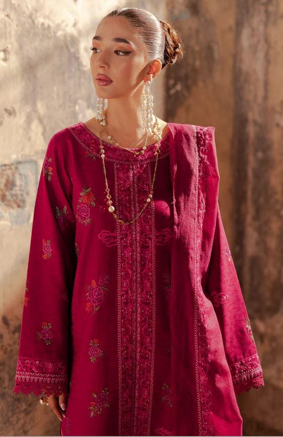 Eid Dress For Womens - Pakistani Embroidered Lawn Ramadan Partywear Festival Suits Salwar Kameez Suit In Large Size By Rajbari