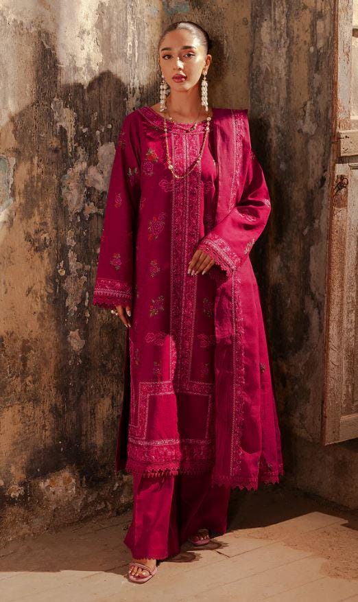 Eid Dress For Womens - Pakistani Embroidered Lawn Ramadan Partywear Festival Suits Salwar Kameez Suit In Large Size By Rajbari