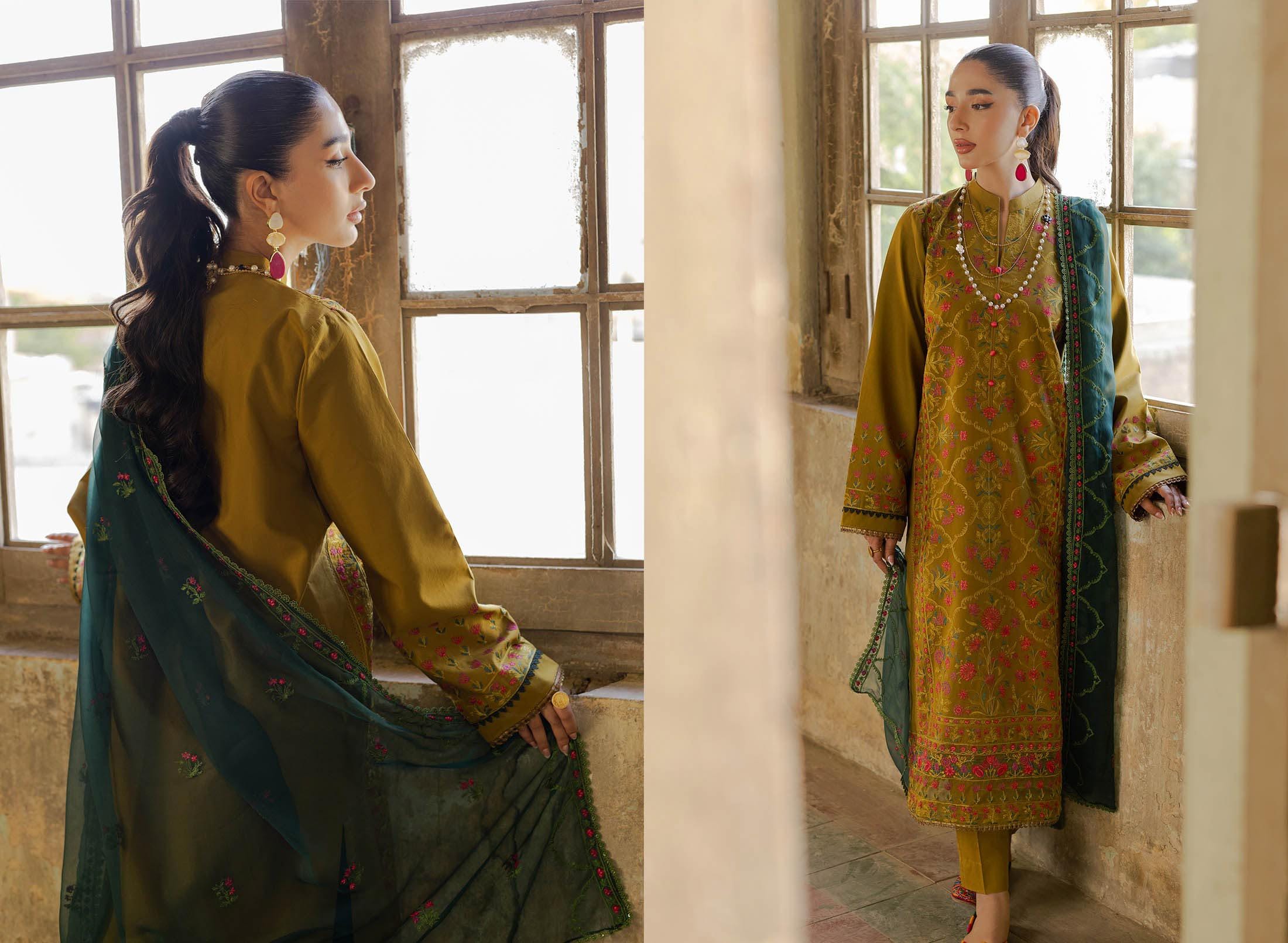 Eid Dress For Womens - Pakistani Embroidered Lawn Ramadan Partywear Festival Suits Salwar Kameez Suit In Large Size By Rajbari