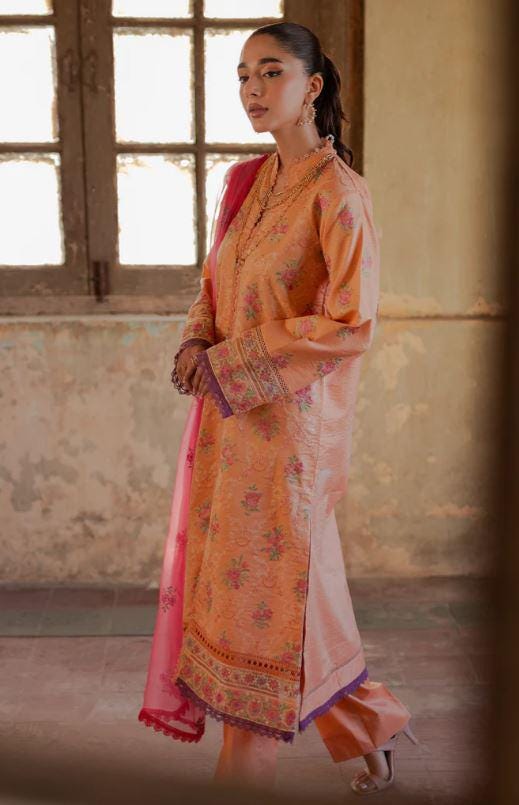 Eid Dress For Womens - Pakistani Embroidered Lawn Ramadan Partywear Festival Suits Salwar Kameez Suit In Large Size By Rajbari