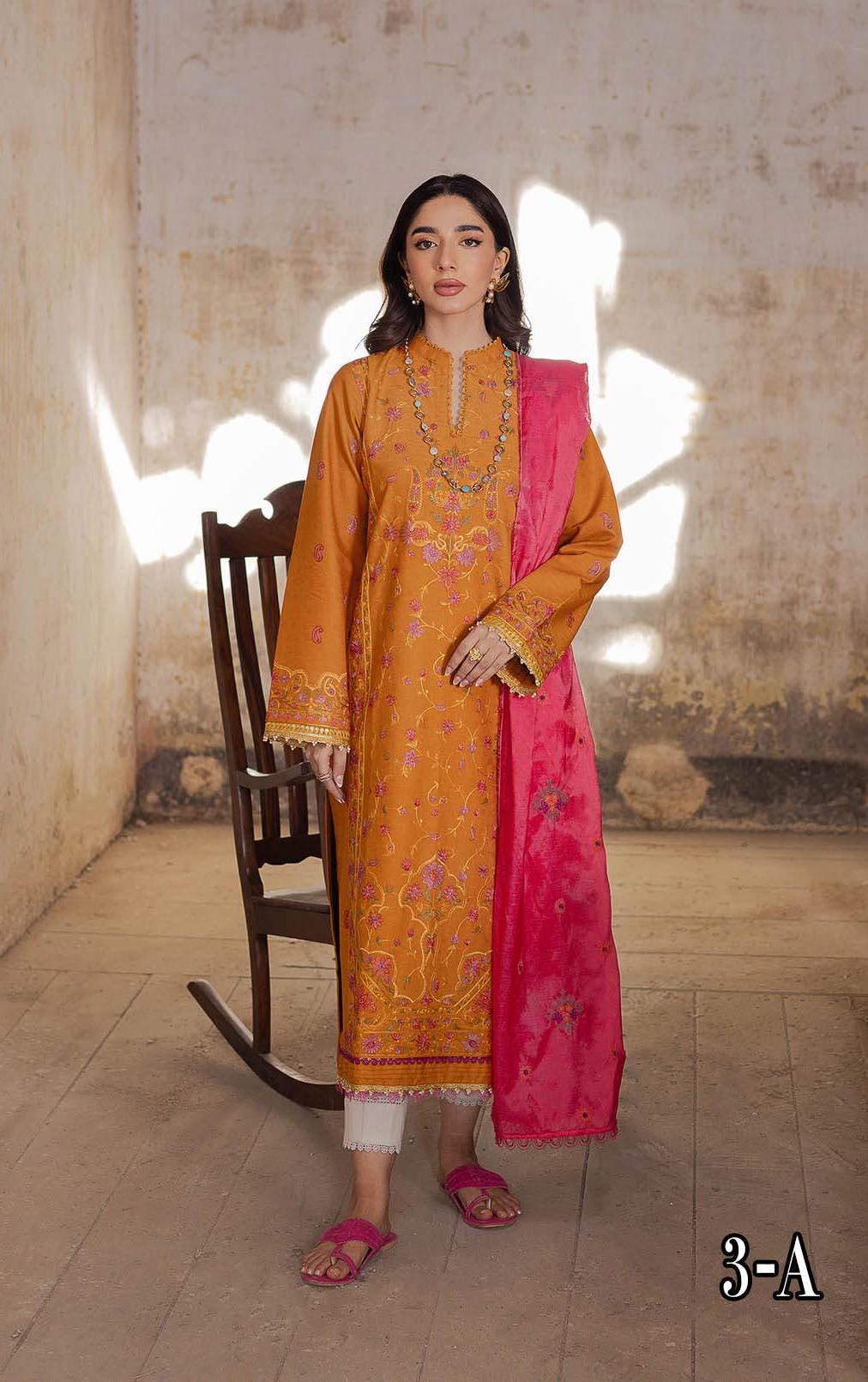 Eid Dress For Womens - Pakistani Embroidered Lawn Ramadan Partywear Festival Suits Salwar Kameez Suit In Large Size By Rajbari