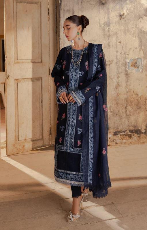 Eid Dress For Womens - Pakistani Embroidered Lawn Ramadan Partywear Festival Suits Salwar Kameez Suit In Large Size By Rajbari