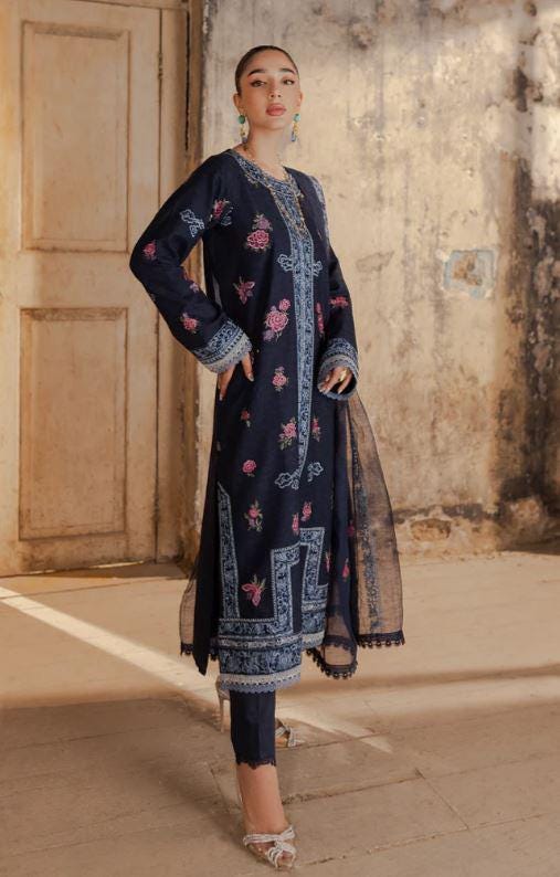 Eid Dress For Womens - Pakistani Embroidered Lawn Ramadan Partywear Festival Suits Salwar Kameez Suit In Large Size By Rajbari