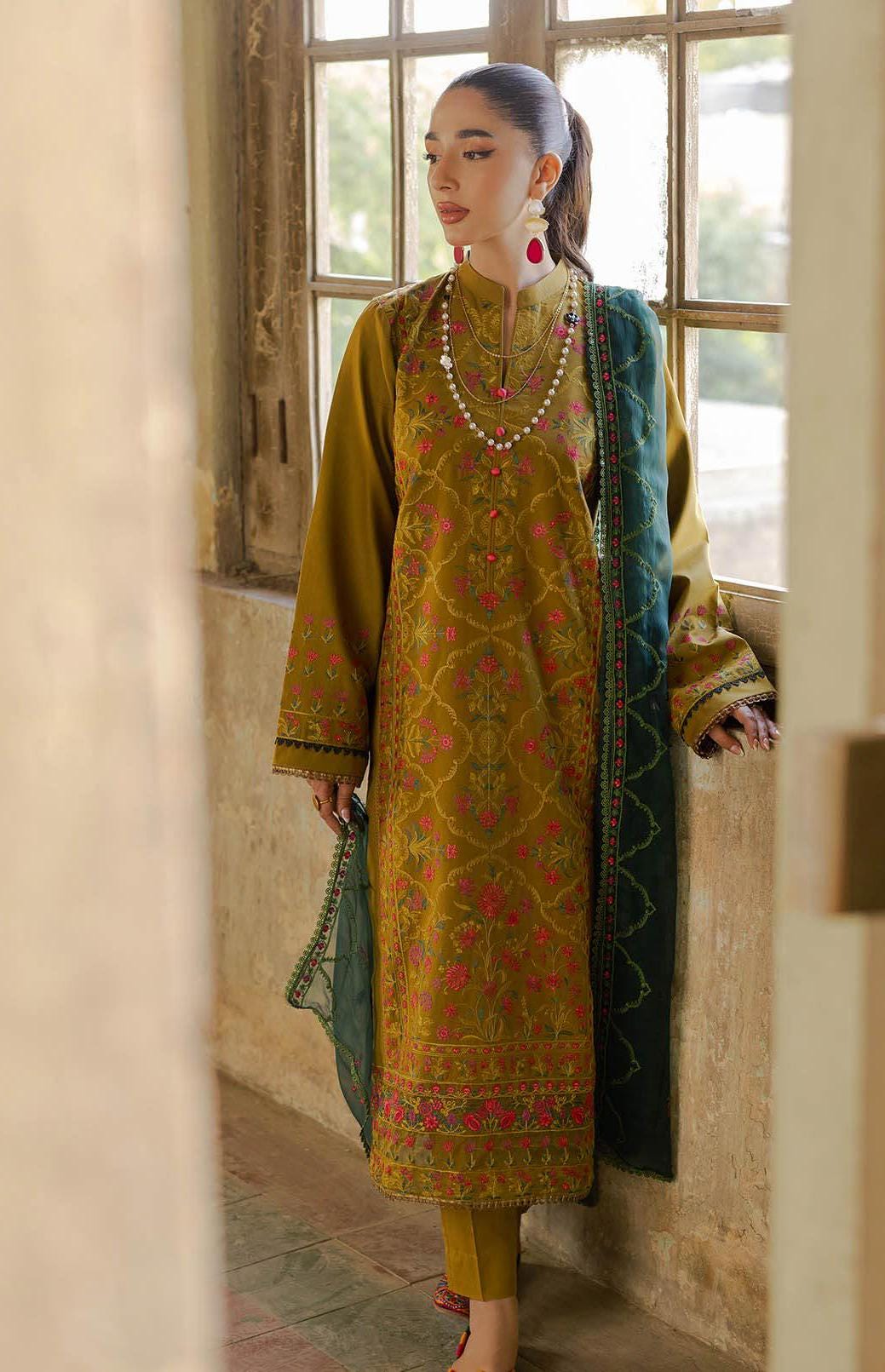 Eid Dress For Womens - Pakistani Embroidered Lawn Ramadan Partywear Festival Suits Salwar Kameez Suit In Large Size By Rajbari