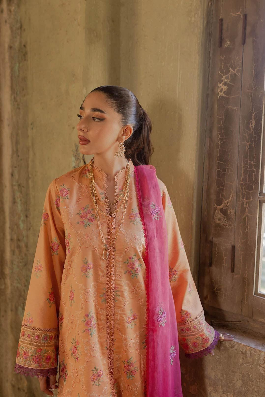 Eid Dress For Womens - Pakistani Embroidered Lawn Ramadan Partywear Festival Suits Salwar Kameez Suit In Large Size By Rajbari