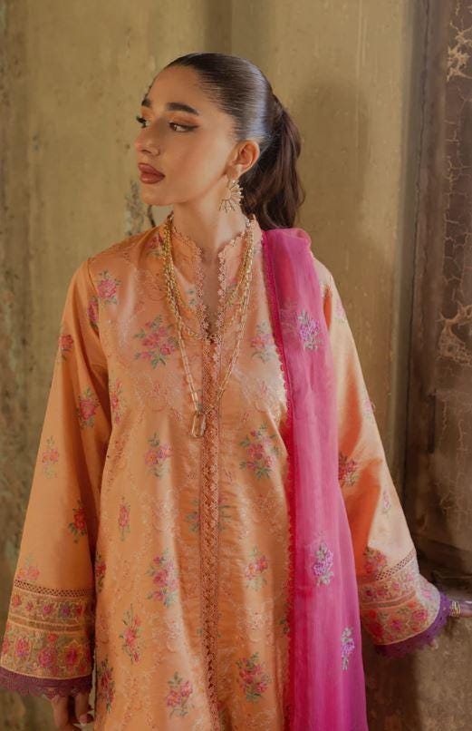 Eid Dress For Womens - Pakistani Embroidered Lawn Ramadan Partywear Festival Suits Salwar Kameez Suit In Large Size By Rajbari