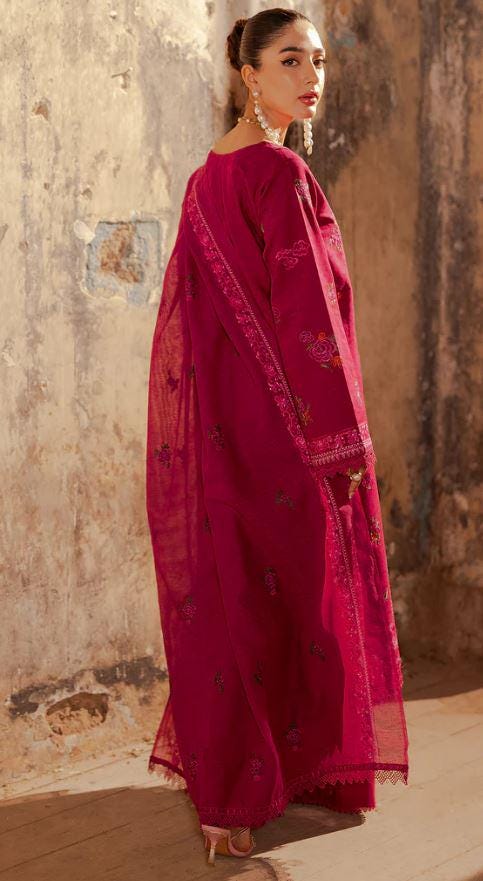 Eid Dress For Womens - Pakistani Embroidered Lawn Ramadan Partywear Festival Suits Salwar Kameez Suit In Large Size By Rajbari