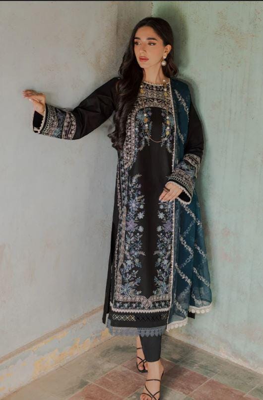 Eid Dress For Womens - Pakistani Embroidered Lawn Ramadan Partywear Festival Suits Salwar Kameez Suit In Large Size By Rajbari