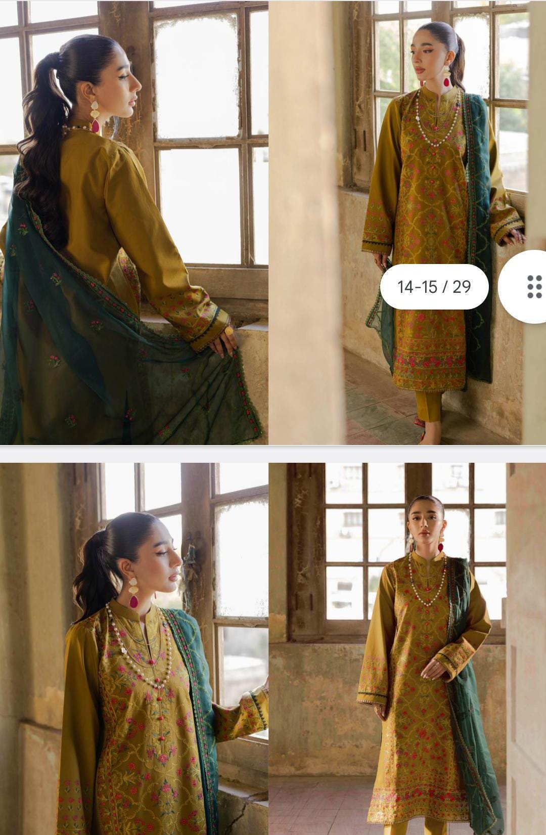 Eid Dress For Womens - Pakistani Embroidered Lawn Ramadan Partywear Festival Suits Salwar Kameez Suit In Large Size By Rajbari