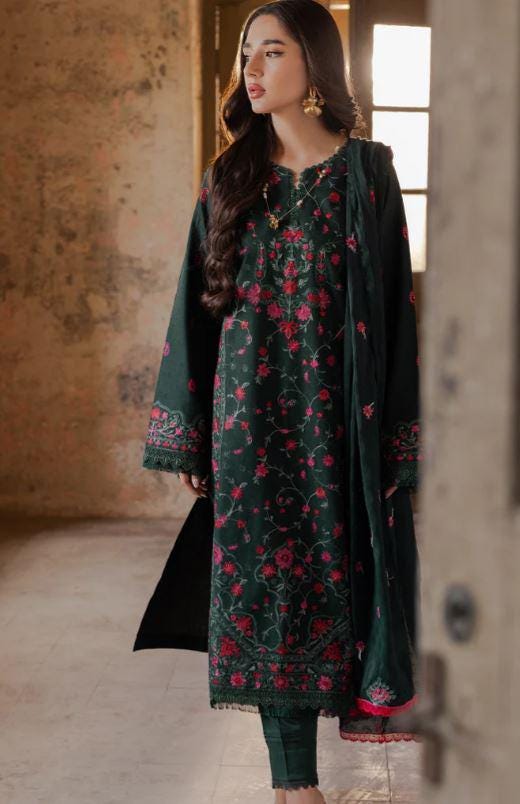 Eid Dress For Womens - Pakistani Embroidered Lawn Ramadan Partywear Festival Suits Salwar Kameez Suit In Large Size By Rajbari