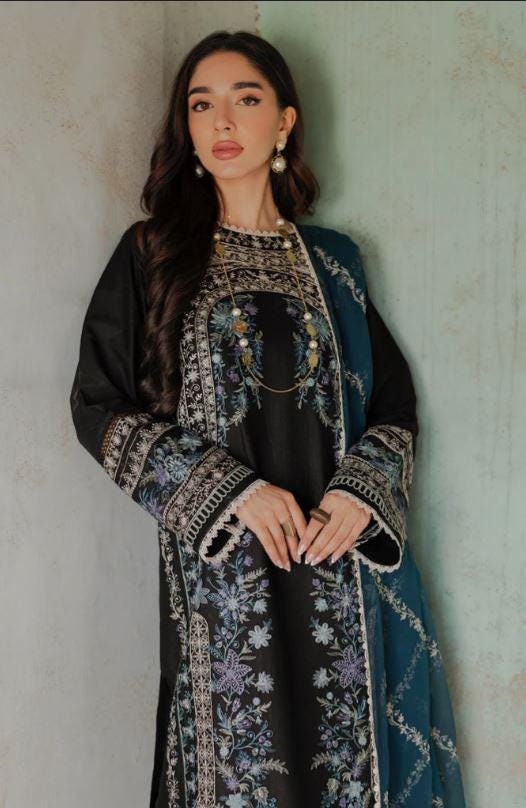 Eid Dress For Womens - Pakistani Embroidered Lawn Ramadan Partywear Festival Suits Salwar Kameez Suit In Large Size By Rajbari