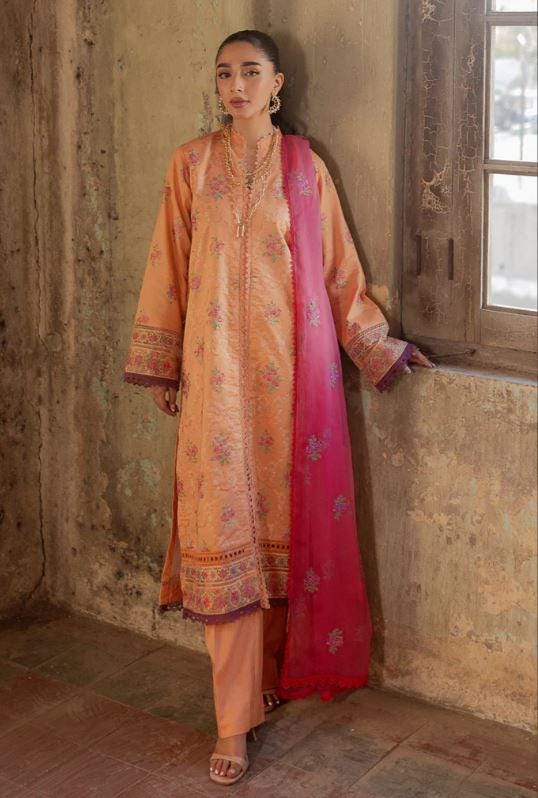 Eid Dress For Womens - Pakistani Embroidered Lawn Ramadan Partywear Festival Suits Salwar Kameez Suit In Large Size By Rajbari