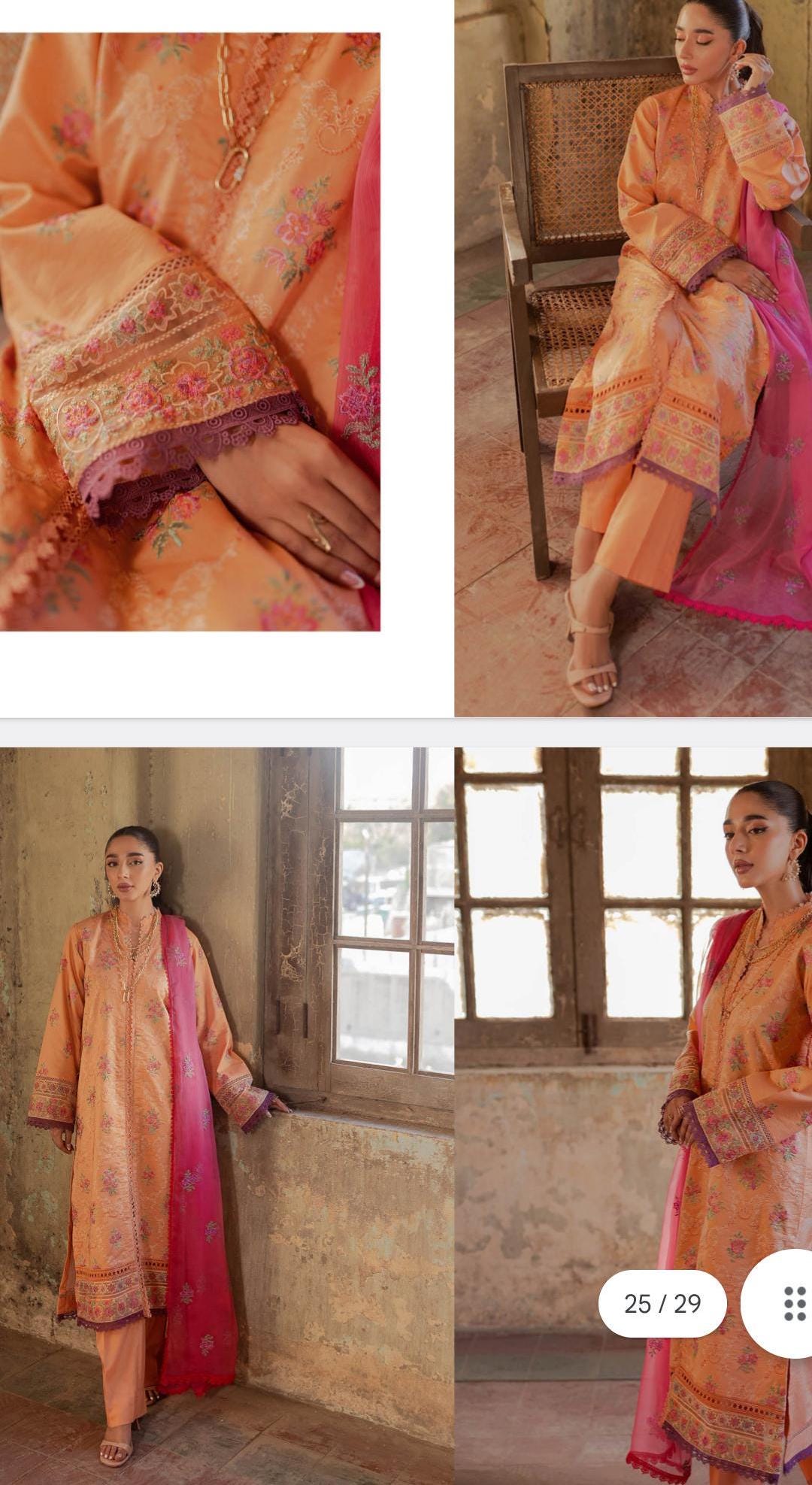 Eid Dress For Womens - Pakistani Embroidered Lawn Ramadan Partywear Festival Suits Salwar Kameez Suit In Large Size By Rajbari