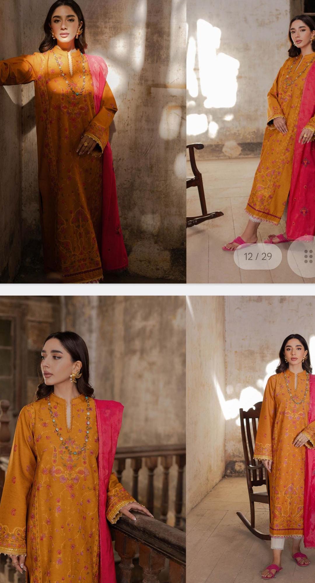 Eid Dress For Womens - Pakistani Embroidered Lawn Ramadan Partywear Festival Suits Salwar Kameez Suit In Large Size By Rajbari