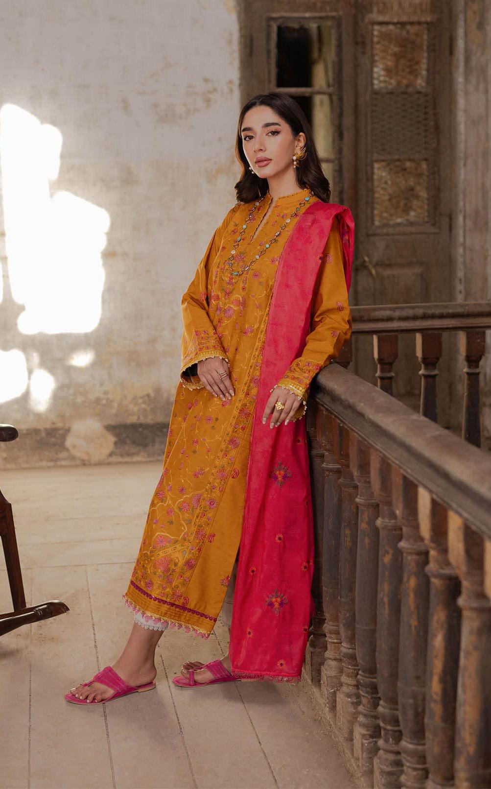 Eid Dress For Womens - Pakistani Embroidered Lawn Ramadan Partywear Festival Suits Salwar Kameez Suit In Large Size By Rajbari