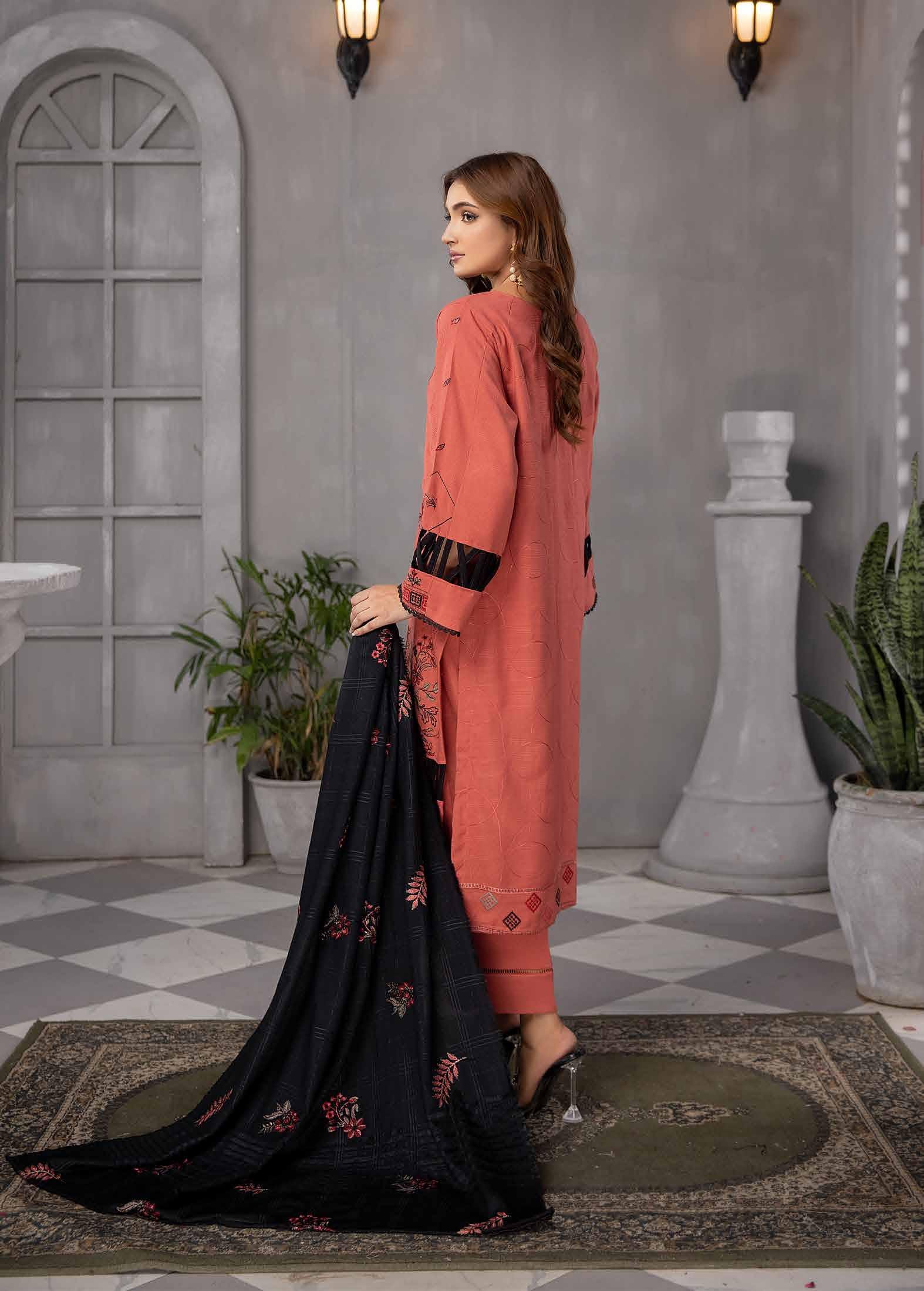 Eid Dress For Womens - Pakistani Embroidered Leather Peach Ramadan Partywear Festival Suits Salwar Kameez Suit In Large Size
