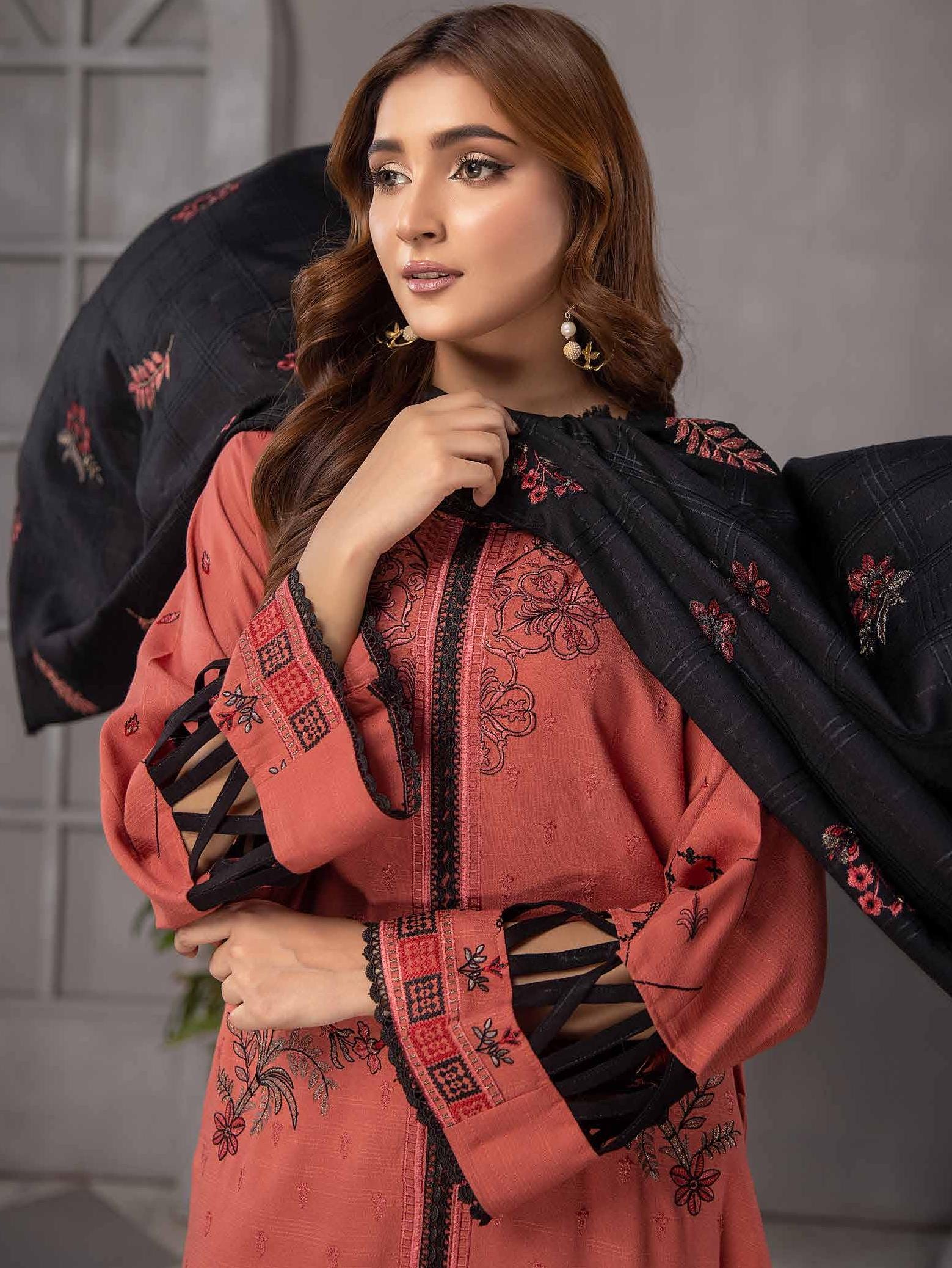 Eid Dress For Womens - Pakistani Embroidered Leather Peach Ramadan Partywear Festival Suits Salwar Kameez Suit In Large Size