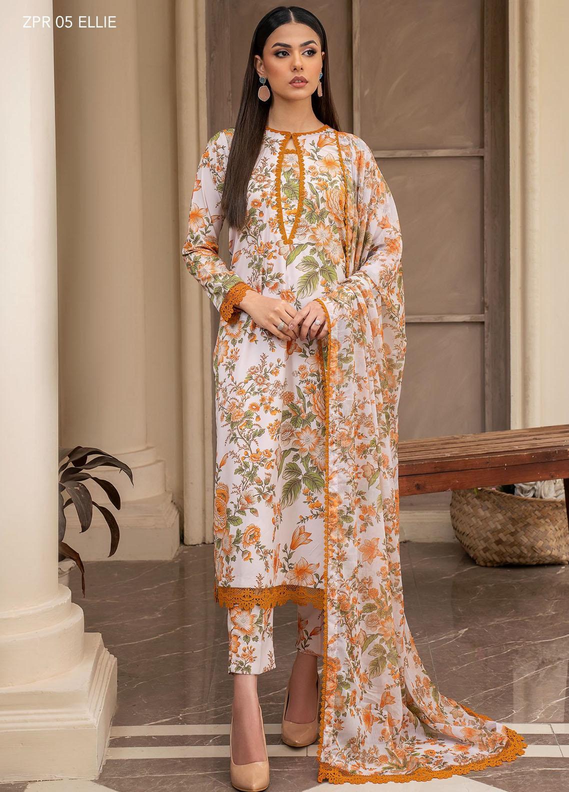 Eid Dress For Womens - Pakistani Printed Lawn Ramadan Partywear Festival Suits Georgette Printed Silk Dress In Medium Size