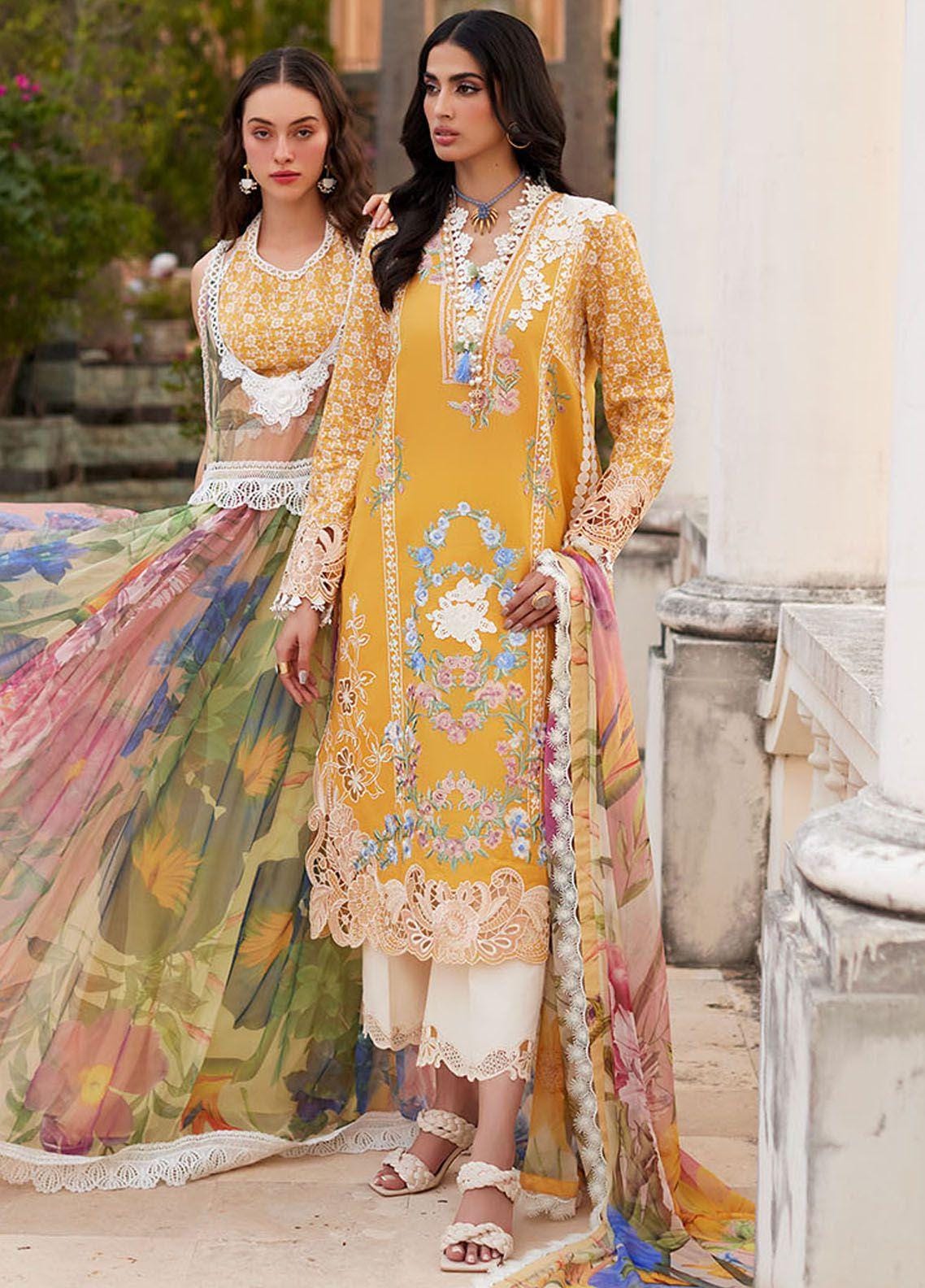 Eid Dress For Womens - Pakistani Embroidered Lawn Ramadan Partywear Festival Suits Salwar Kameez Suit In Medium Size By Mushq