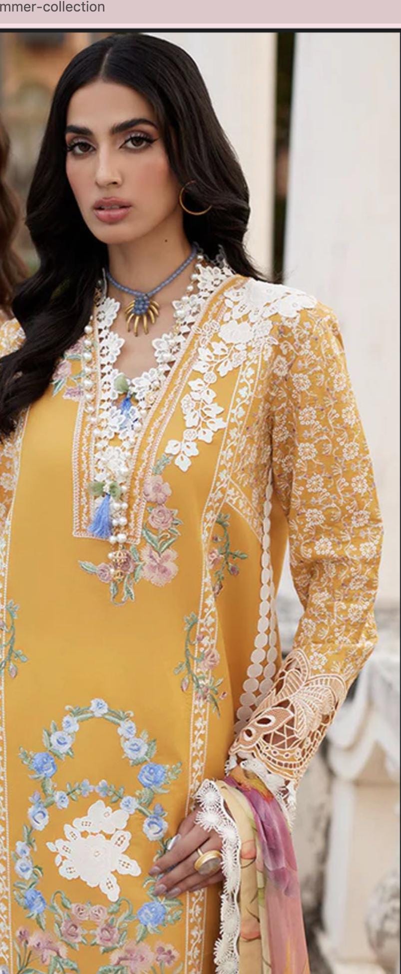 Eid Dress For Womens - Pakistani Embroidered Lawn Ramadan Partywear Festival Suits Salwar Kameez Suit In Medium Size By Mushq