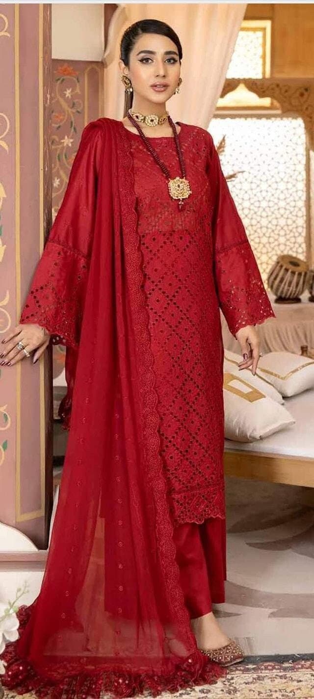 Eid Unstitched Chikankari Eid Partywear Dress Pakistani Branded Salwar Kameez Suit for Wedding Partywear Eid Ramadan Special Day with Lining