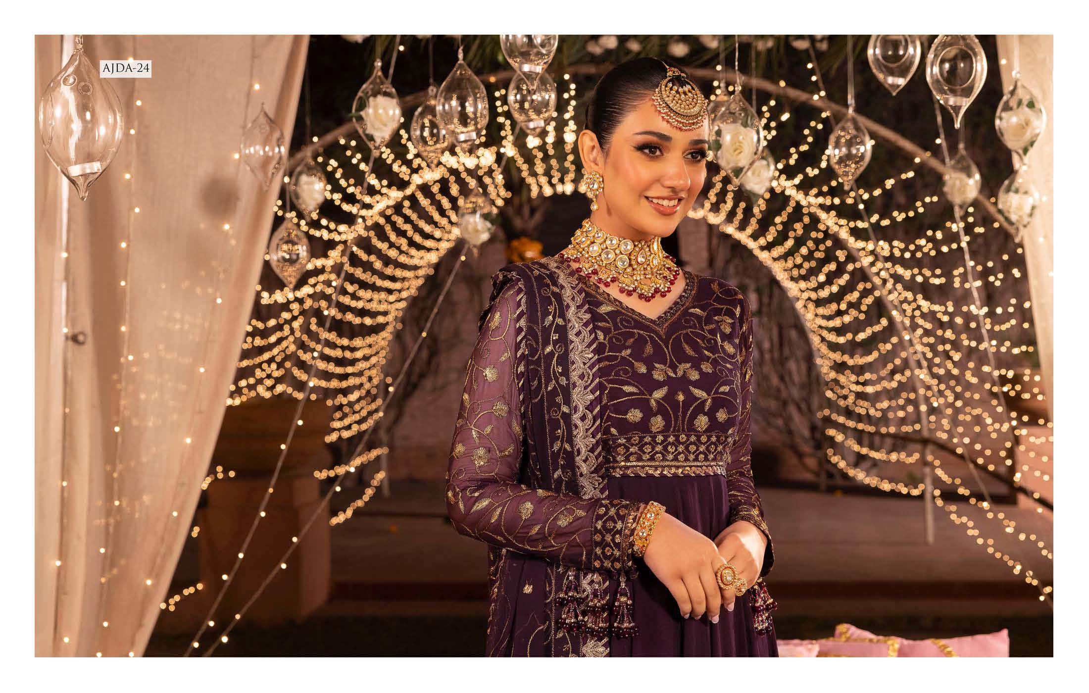 Eid Dress For Womens – Wedding Festival Salwar Kameez Suits Luxury Embroidered Chiffon Pakistani Eid Partywear Suit In Medium Size