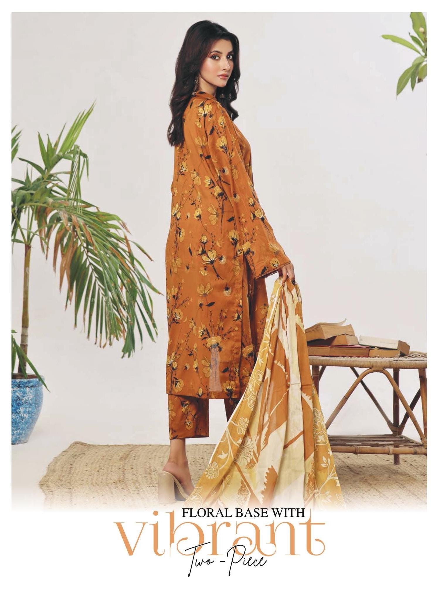 Eid Dress For Womens - Pakistani Embroidered Lawn Ramadan Partywear Festival Suits In Medium Size