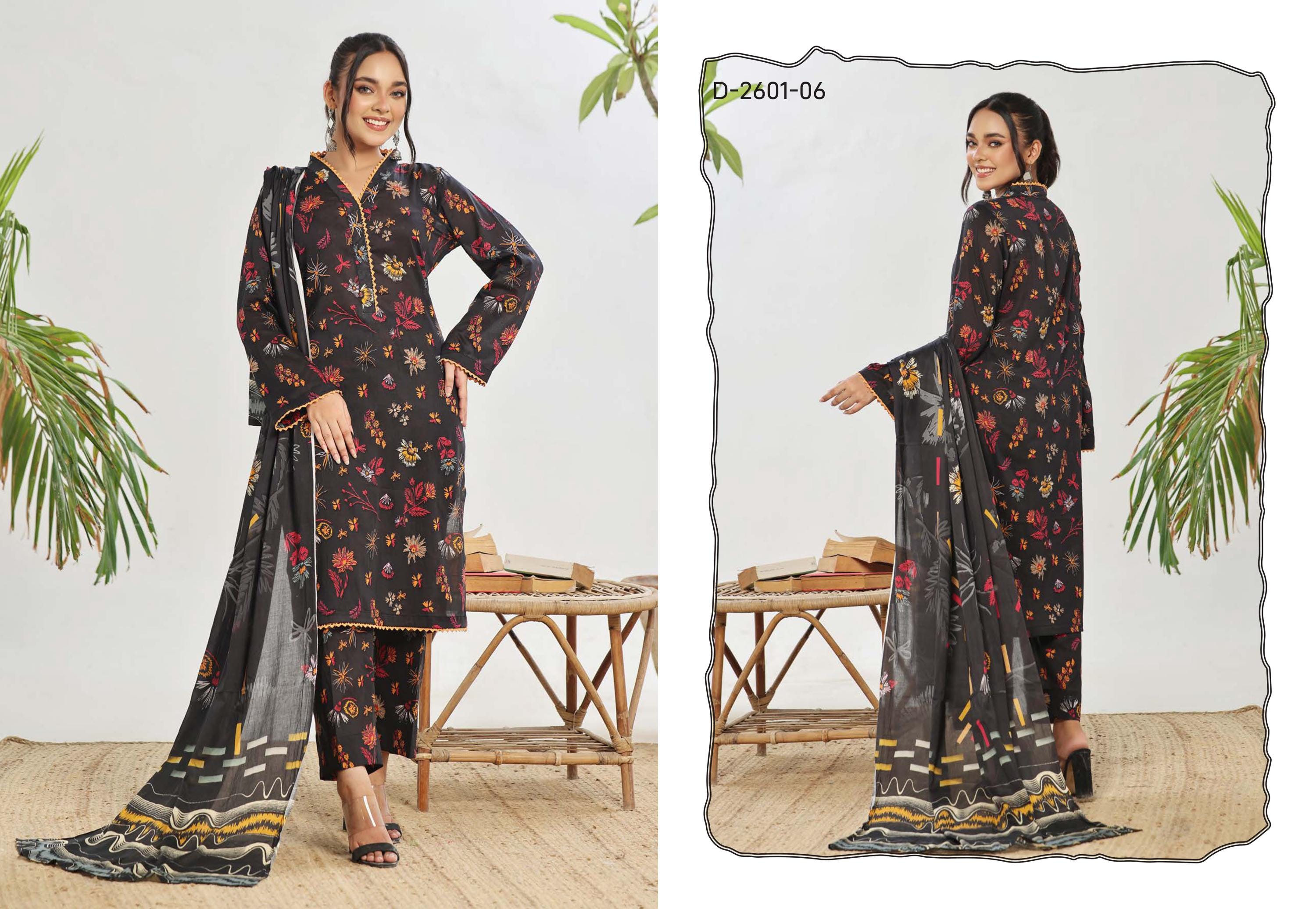 Eid Dress For Womens - Pakistani Embroidered Lawn Ramadan Partywear Festival Suits In Medium Size