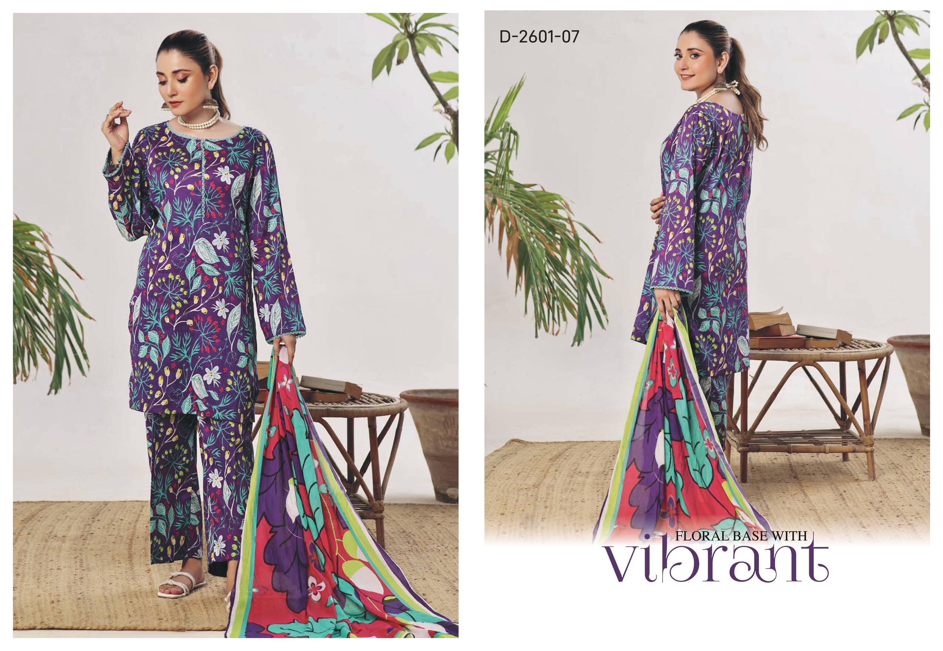 Eid Dress For Womens - Pakistani Embroidered Lawn Ramadan Partywear Festival Suits In Medium Size