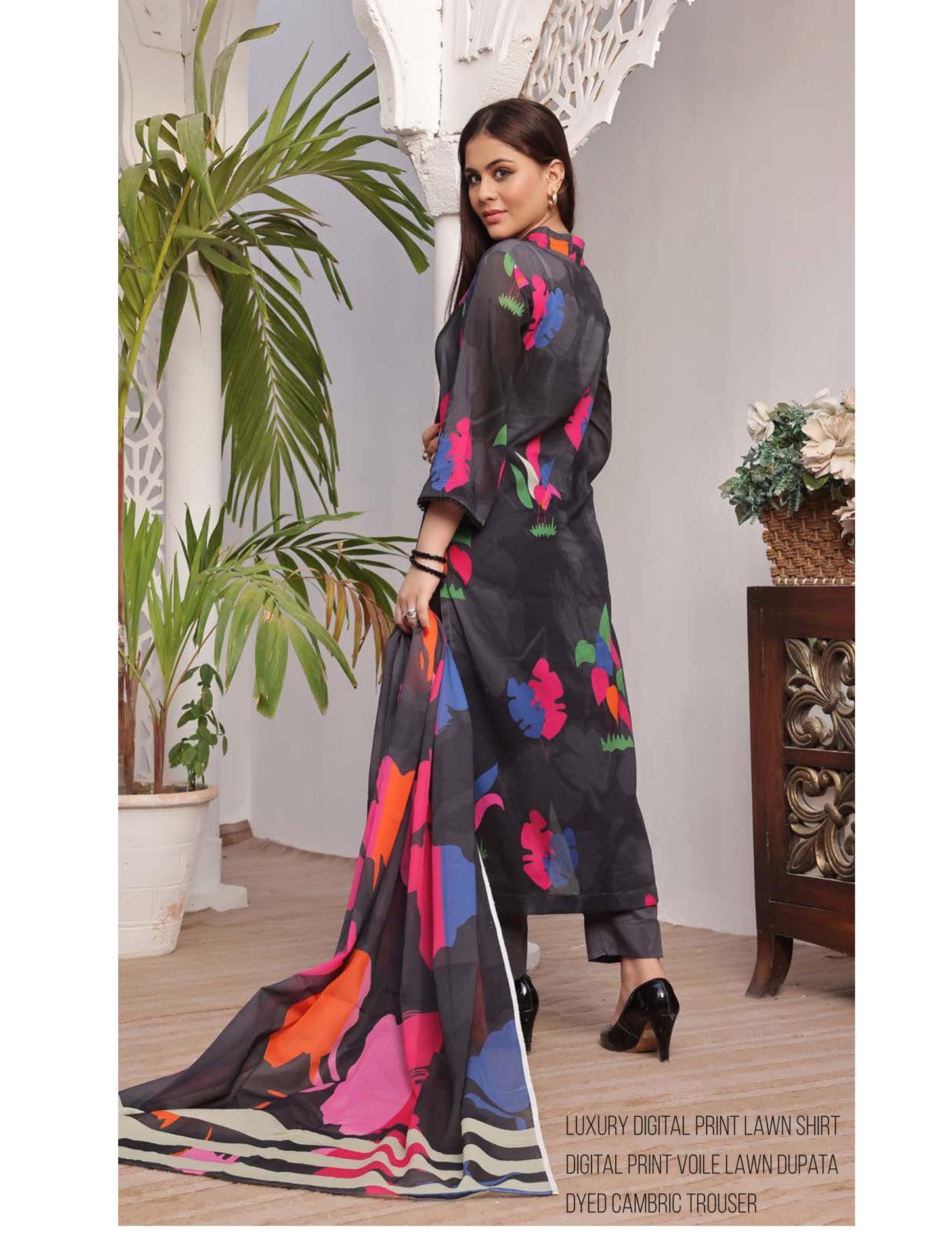 Eid Dress For Womens - Pakistani Embroidered Lawn Ramadan Partywear Festival Suits In Medium Size