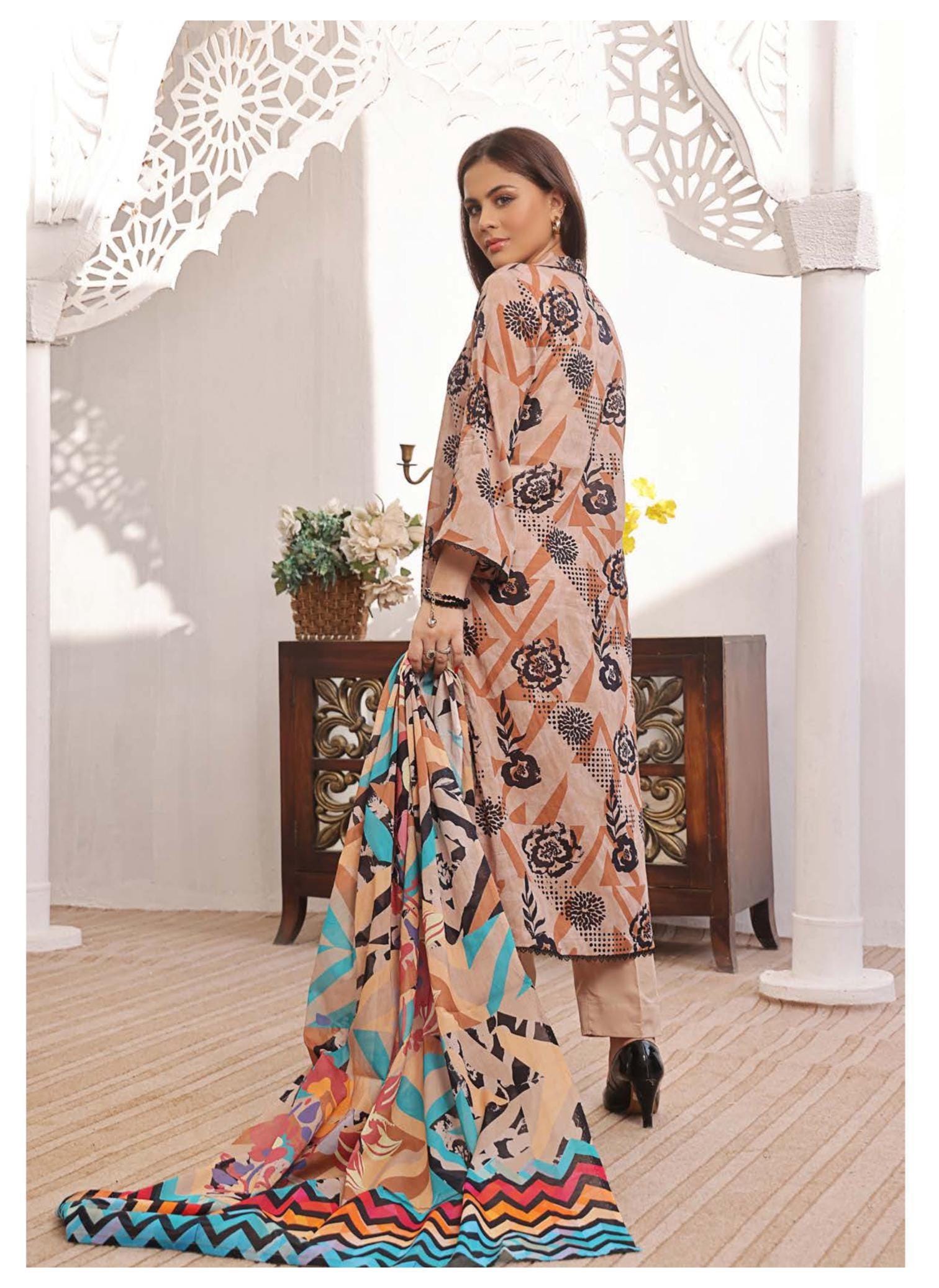 Eid Dress For Womens - Pakistani Embroidered Lawn Ramadan Partywear Festival Suits In Medium Size