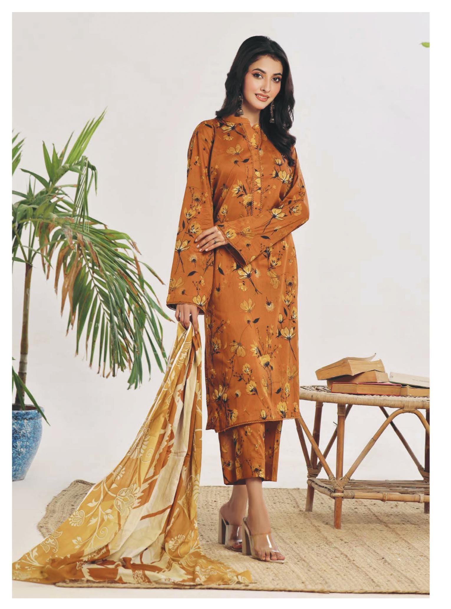 Eid Dress For Womens - Pakistani Embroidered Lawn Ramadan Partywear Festival Suits In Medium Size