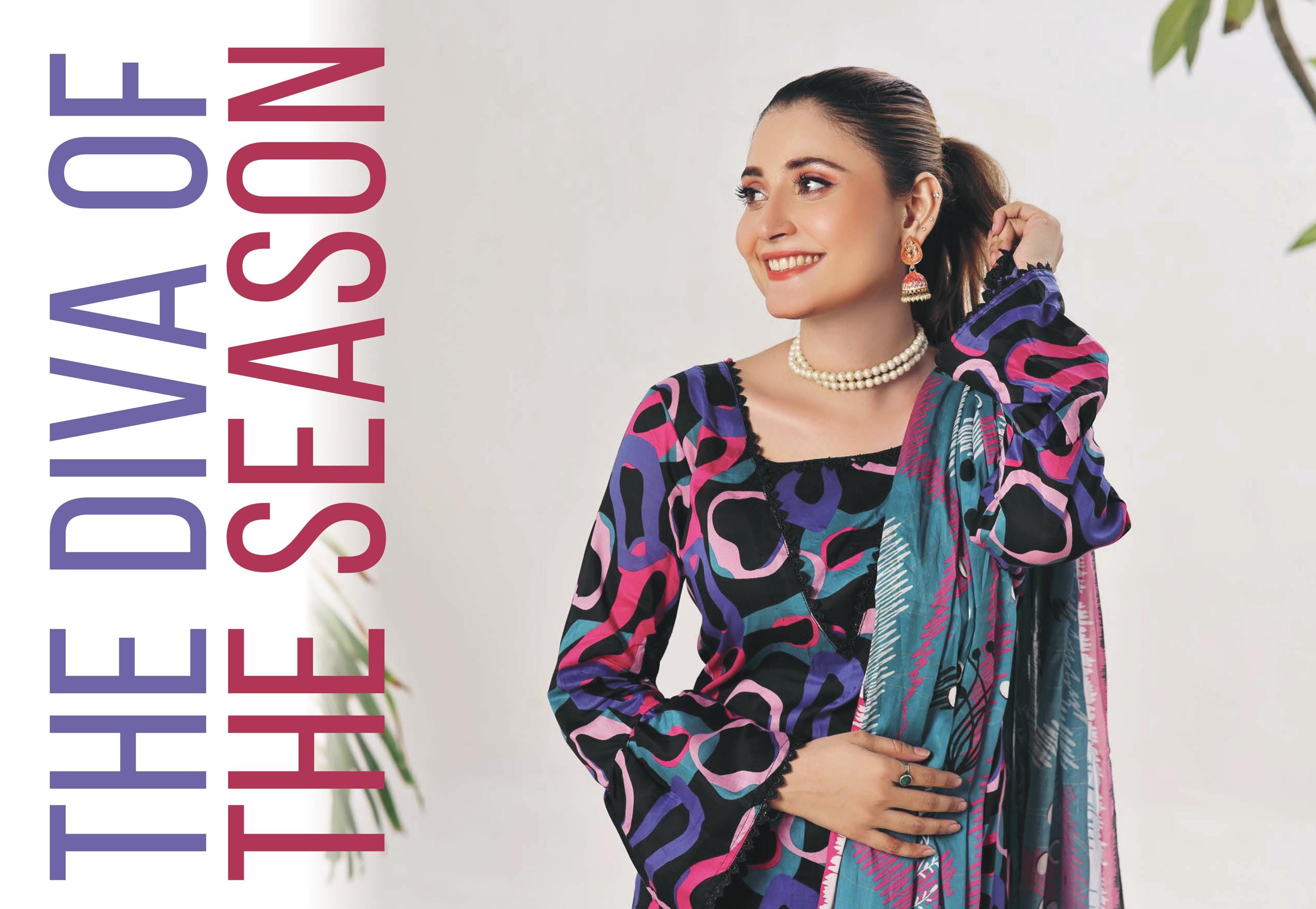 Eid Dress For Womens - Pakistani Embroidered Lawn Ramadan Partywear Festival Suits In Medium Size