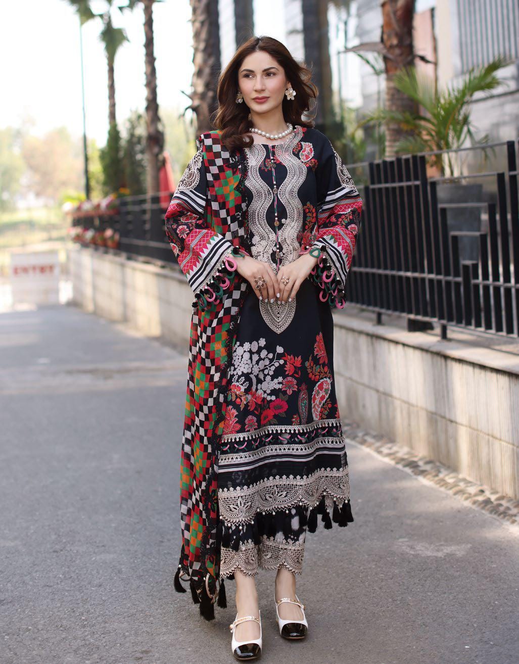 Eid Dress For Womens - Pakistani Embroidered Ramadan Partywear Festival Suits In Large Size