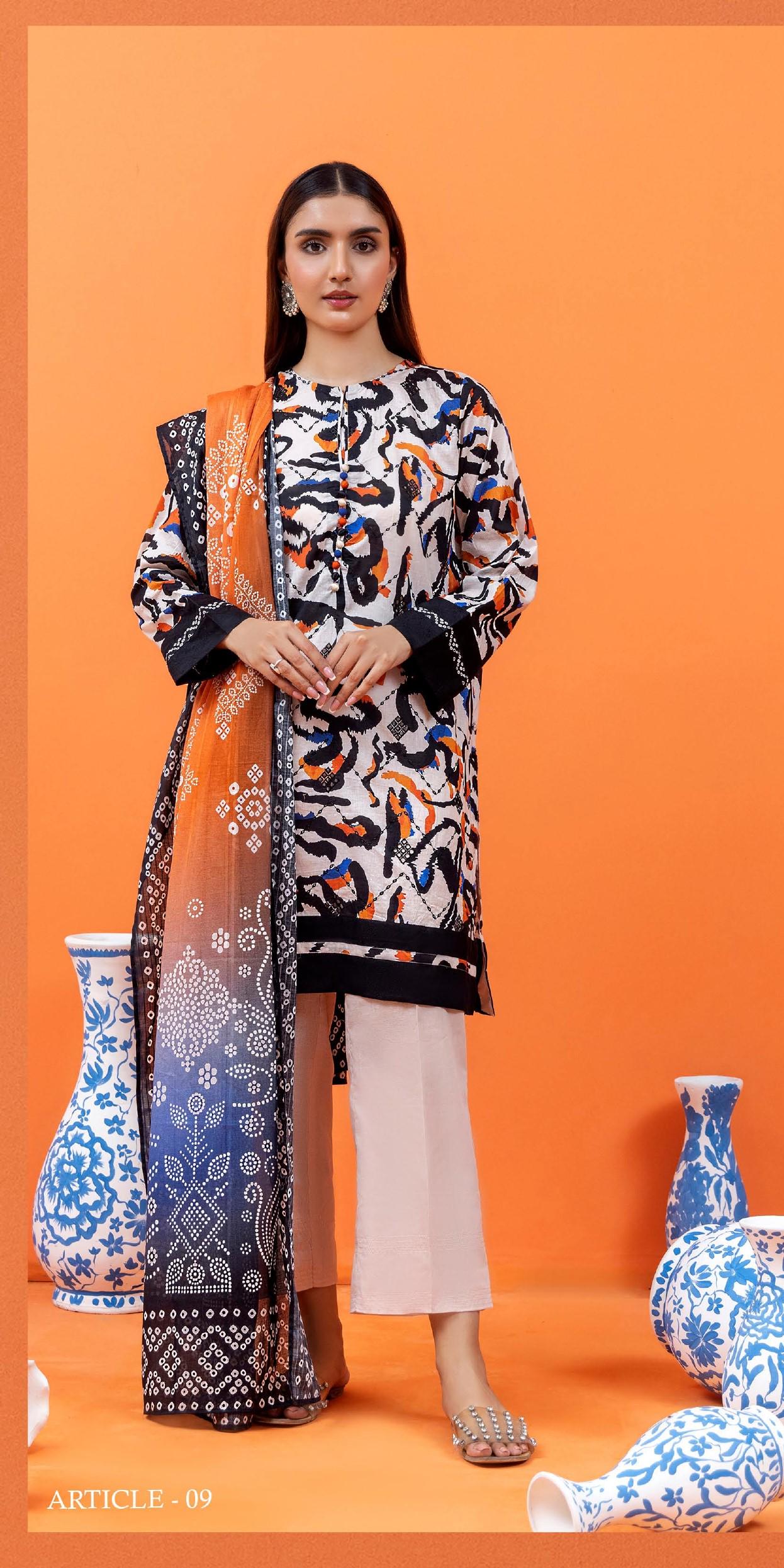 Eid Dress For Womens - Pakistani Embroidered Lawn Ramadan Partywear Festival Suits Salwar Kameez Suit In Medium Size