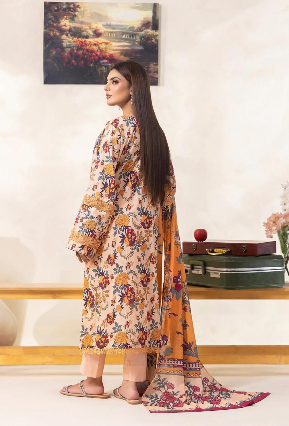 Eid Dress For Womens - Pakistani Embroidered Lawn Ramadan Partywear Festival Suits Salwar Kameez Suit In Medium Size