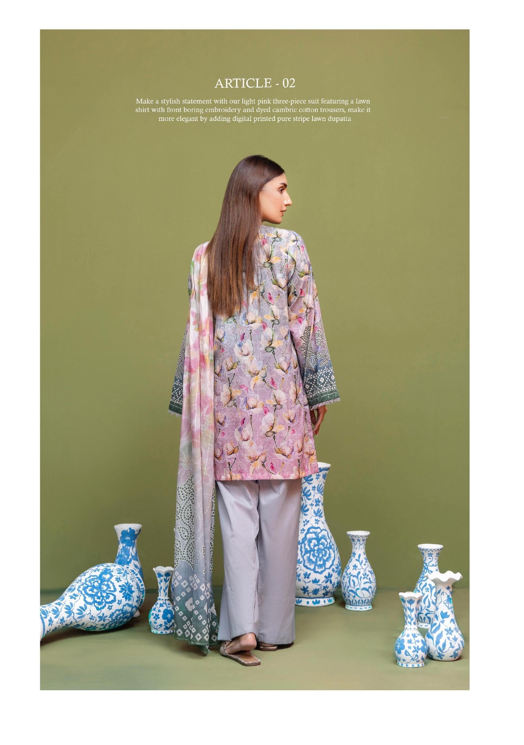 Eid Dress For Womens - Pakistani Embroidered Lawn Ramadan Partywear Festival Suits Salwar Kameez Suit In Medium Size