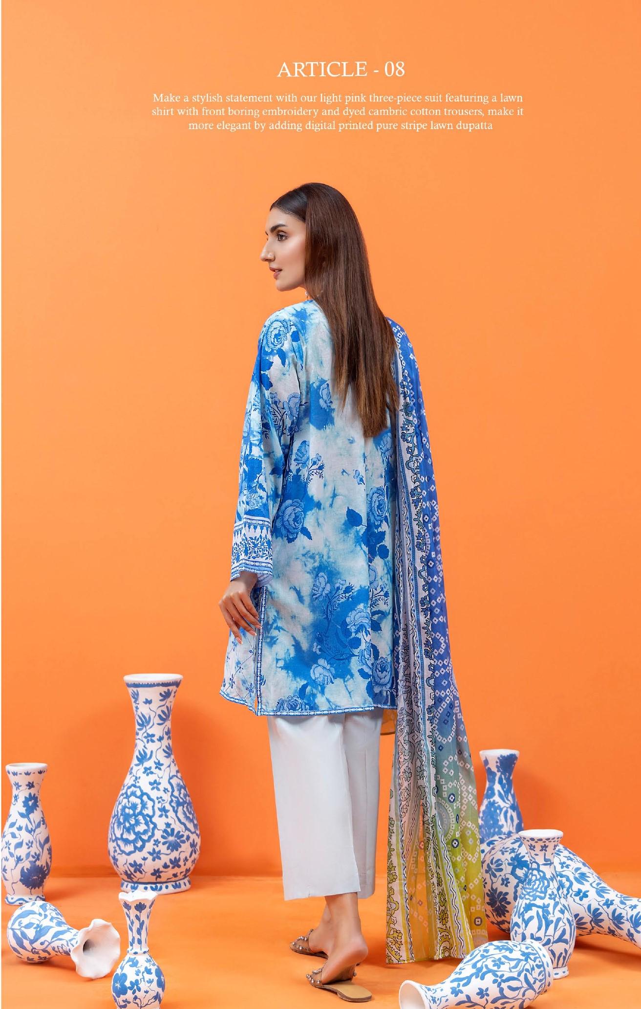 Eid Dress For Womens - Pakistani Embroidered Lawn Ramadan Partywear Festival Suits Salwar Kameez Suit In Medium Size