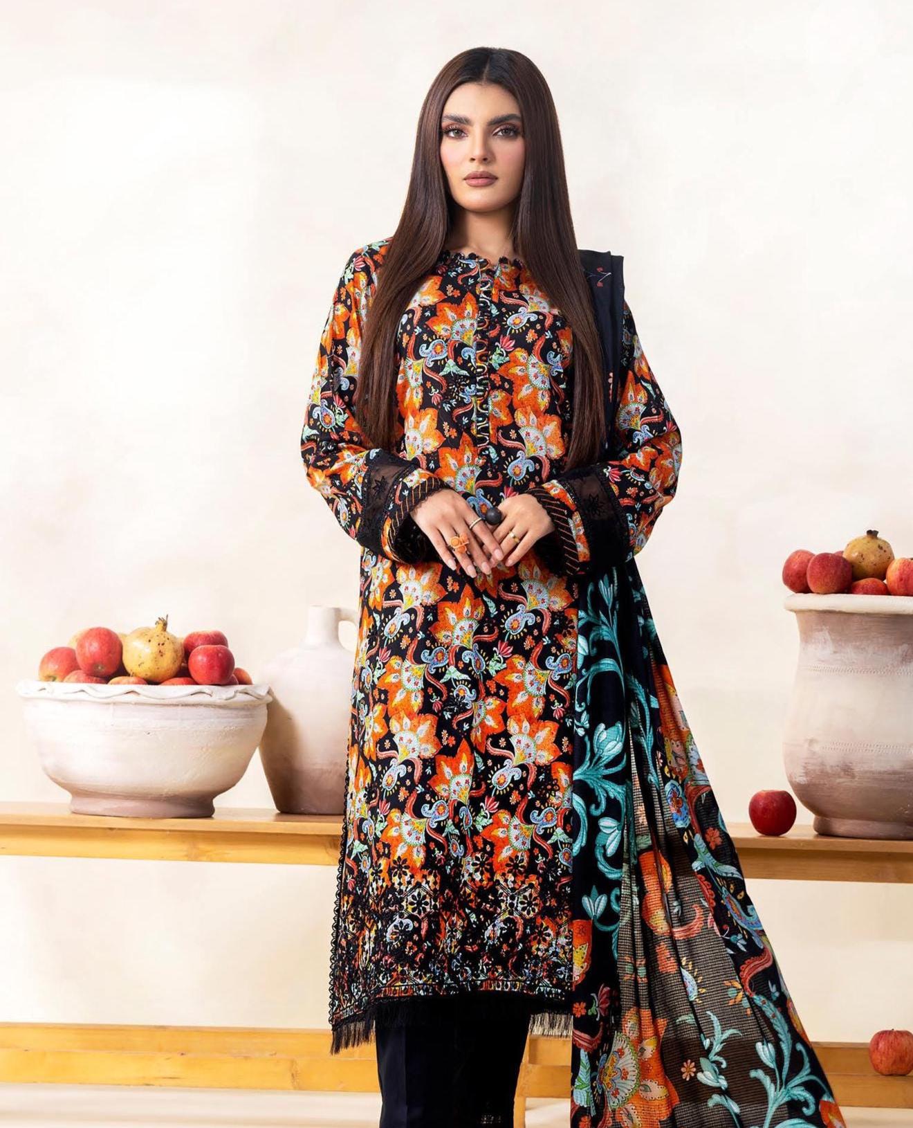 Eid Dress For Womens - Pakistani Embroidered Lawn Ramadan Partywear Festival Suits Salwar Kameez Suit In Medium Size