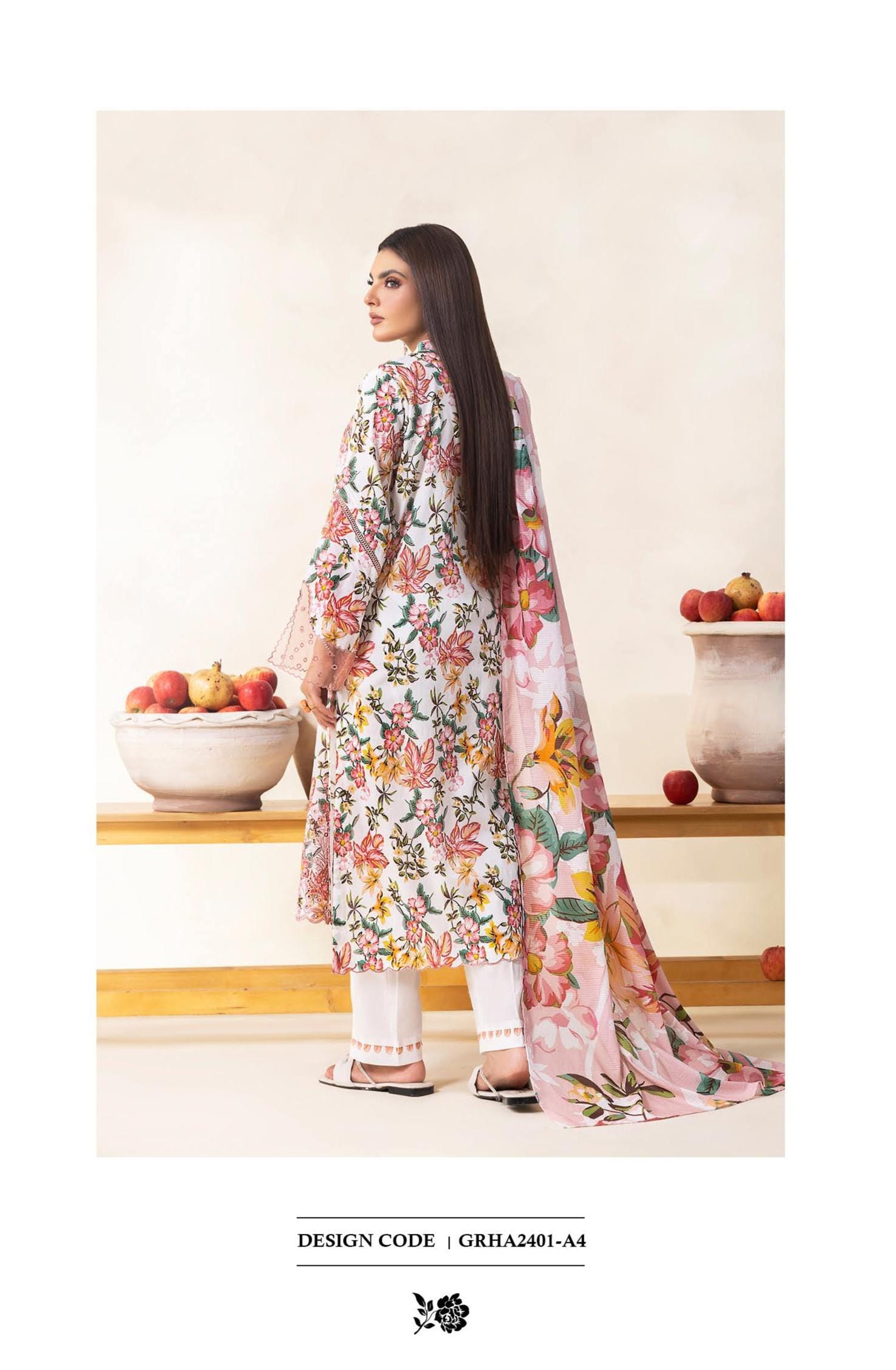 Eid Dress For Womens - Pakistani Embroidered Lawn Ramadan Partywear Festival Suits Salwar Kameez Suit In Medium Size