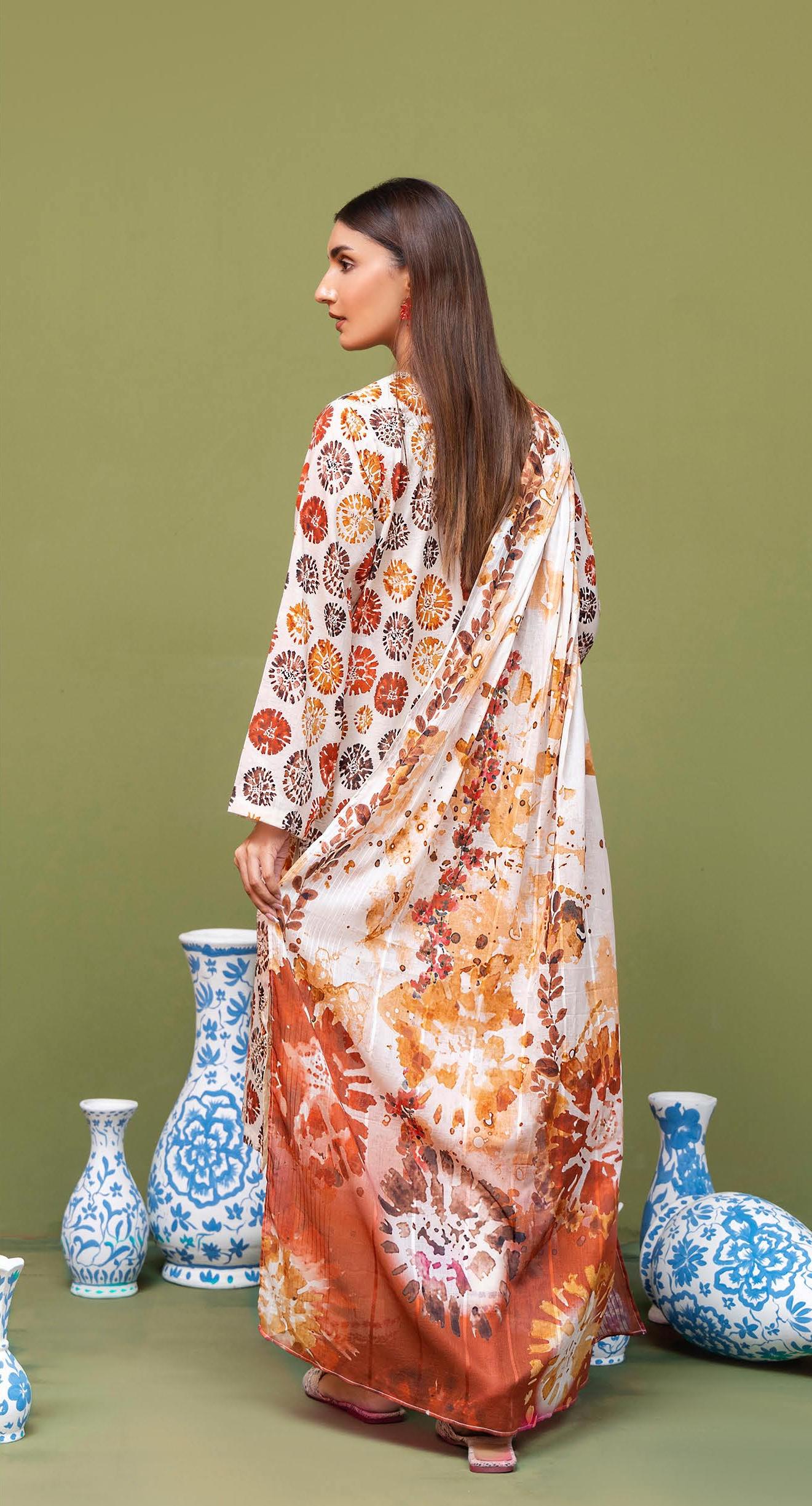 Eid Dress For Womens - Pakistani Embroidered Lawn Ramadan Partywear Festival Suits Salwar Kameez Suit In Medium Size