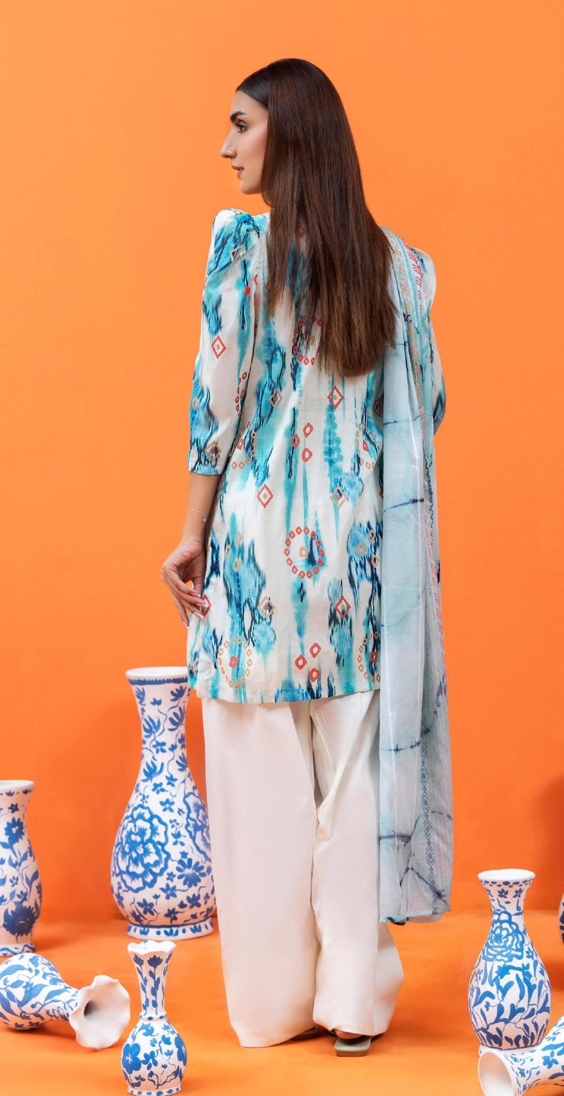 Eid Dress For Womens - Pakistani Embroidered Lawn Ramadan Partywear Festival Suits Salwar Kameez Suit In Medium Size