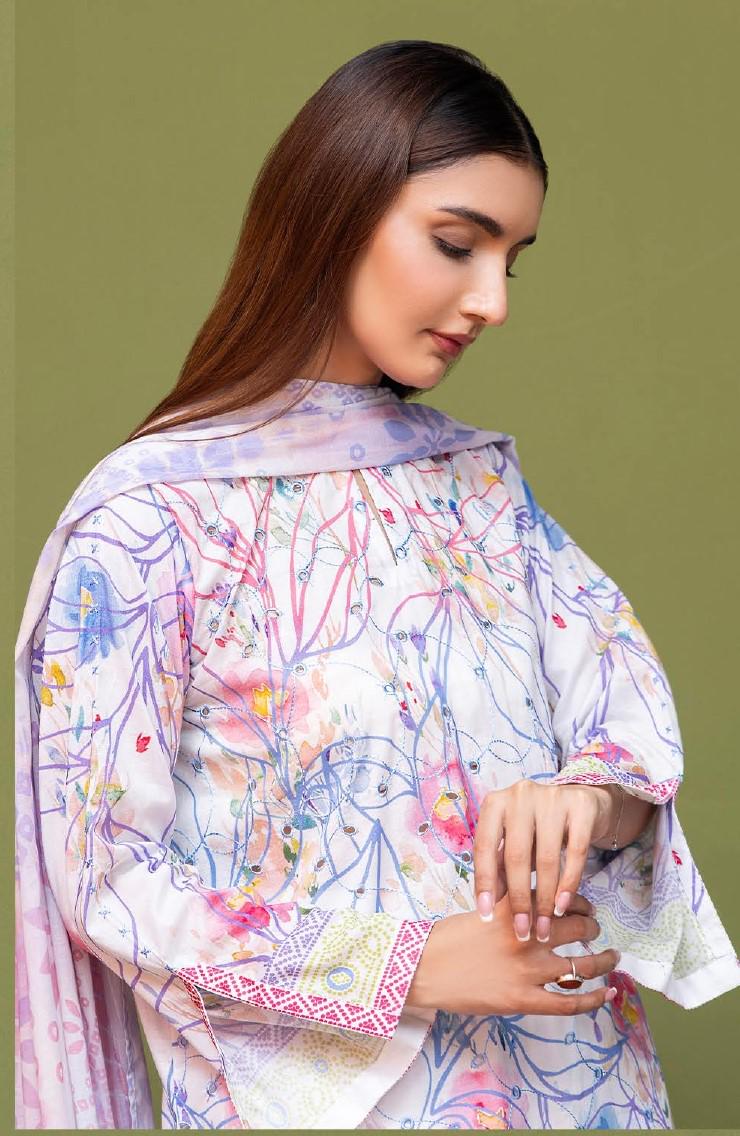 Eid Dress For Womens - Pakistani Embroidered Lawn Ramadan Partywear Festival Suits Salwar Kameez Suit In Medium Size
