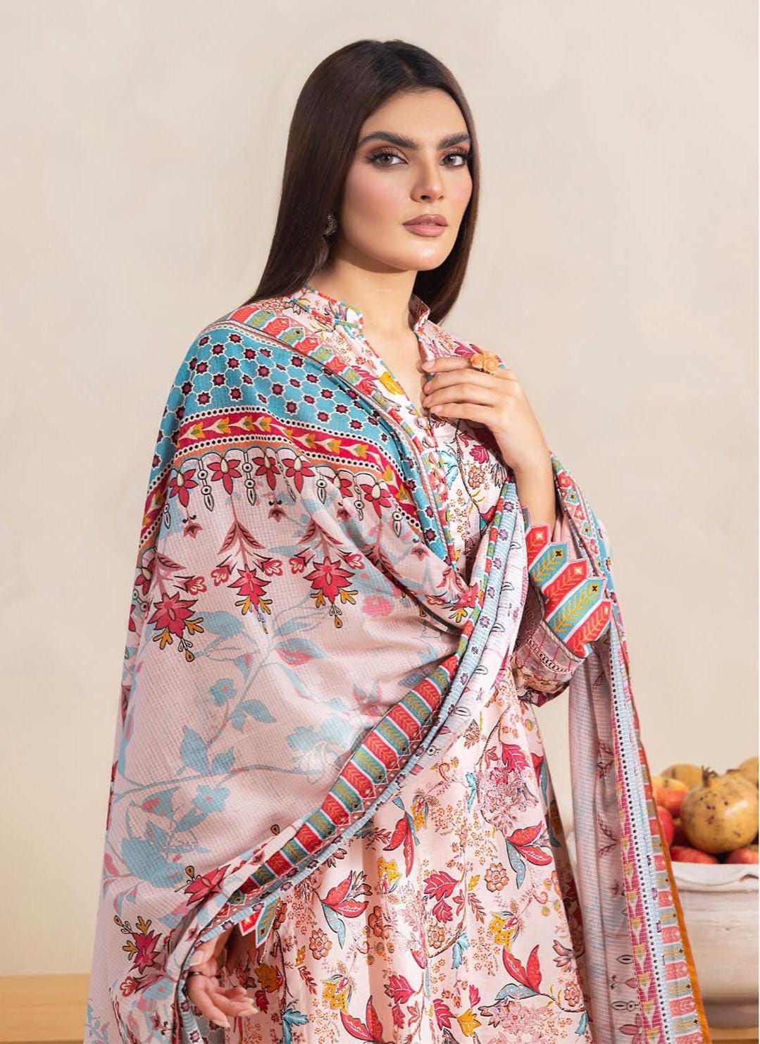 Eid Dress For Womens - Pakistani Embroidered Lawn Ramadan Partywear Festival Suits Salwar Kameez Suit In Medium Size