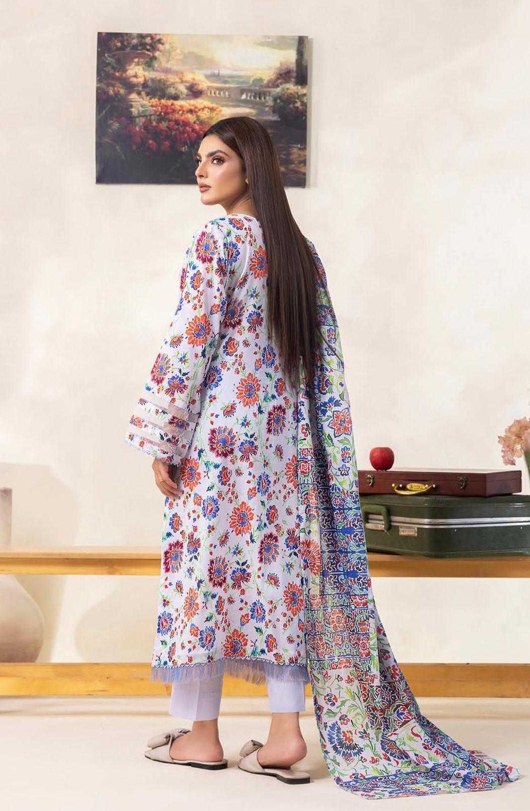 Eid Dress For Womens - Pakistani Embroidered Lawn Ramadan Partywear Festival Suits Salwar Kameez Suit In Medium Size